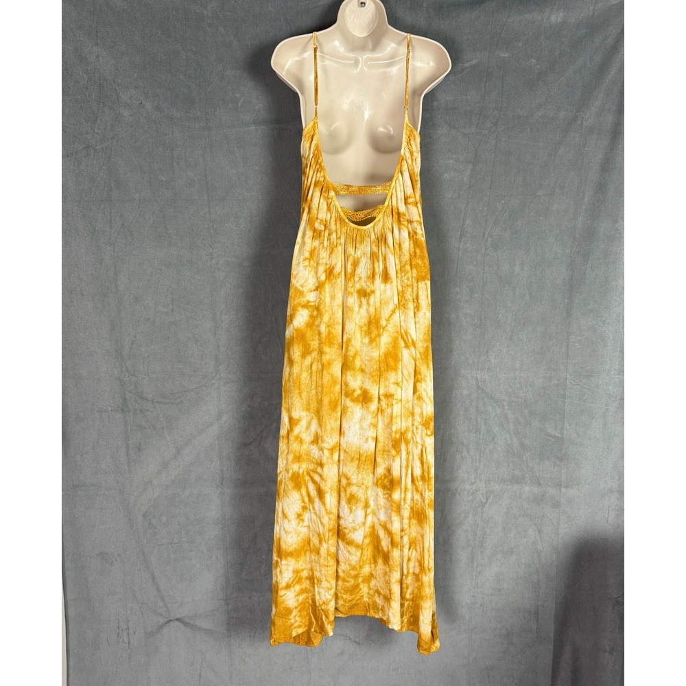 Raviya Mustard Yellow Tie Dye Maxi Dress Womens M NWT Crochet Summer Beachy - Picture 3 of 16